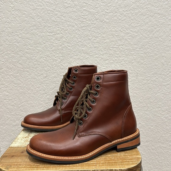 Nisolo Amalia Leather Combat Boots Brandy Size 6.5 - Picture 5 of 8